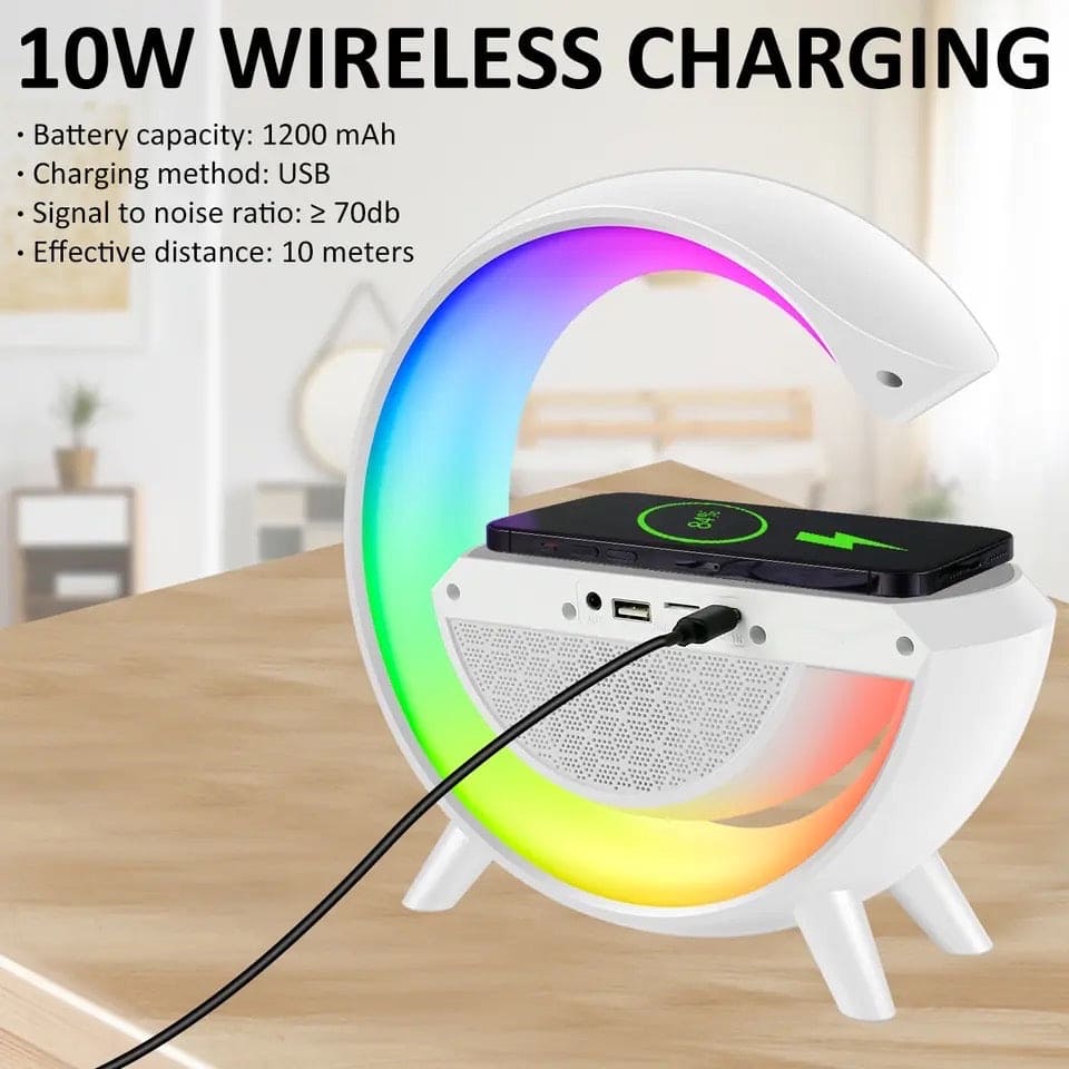 3 In 1 G Smart Station, Multifunctional Wireless Lamp, G LED Table Stand, Dimmable Night Light Touch Lamp Alarm Clock with Music Sync, Home Office Study Bedside Decor Lamp 3 In 1 G Smart Station, Multifunctional Wireless Lamp, G LED Table Stand, Dimmable Night Light Touch Lamp Alarm Clock with Music Sync, Home Office Study Bedside Decor Lamp